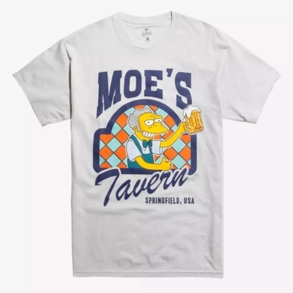 The Simpsons Green Moe’s Tavern Stained Glass Shirt Extra Small Brand New